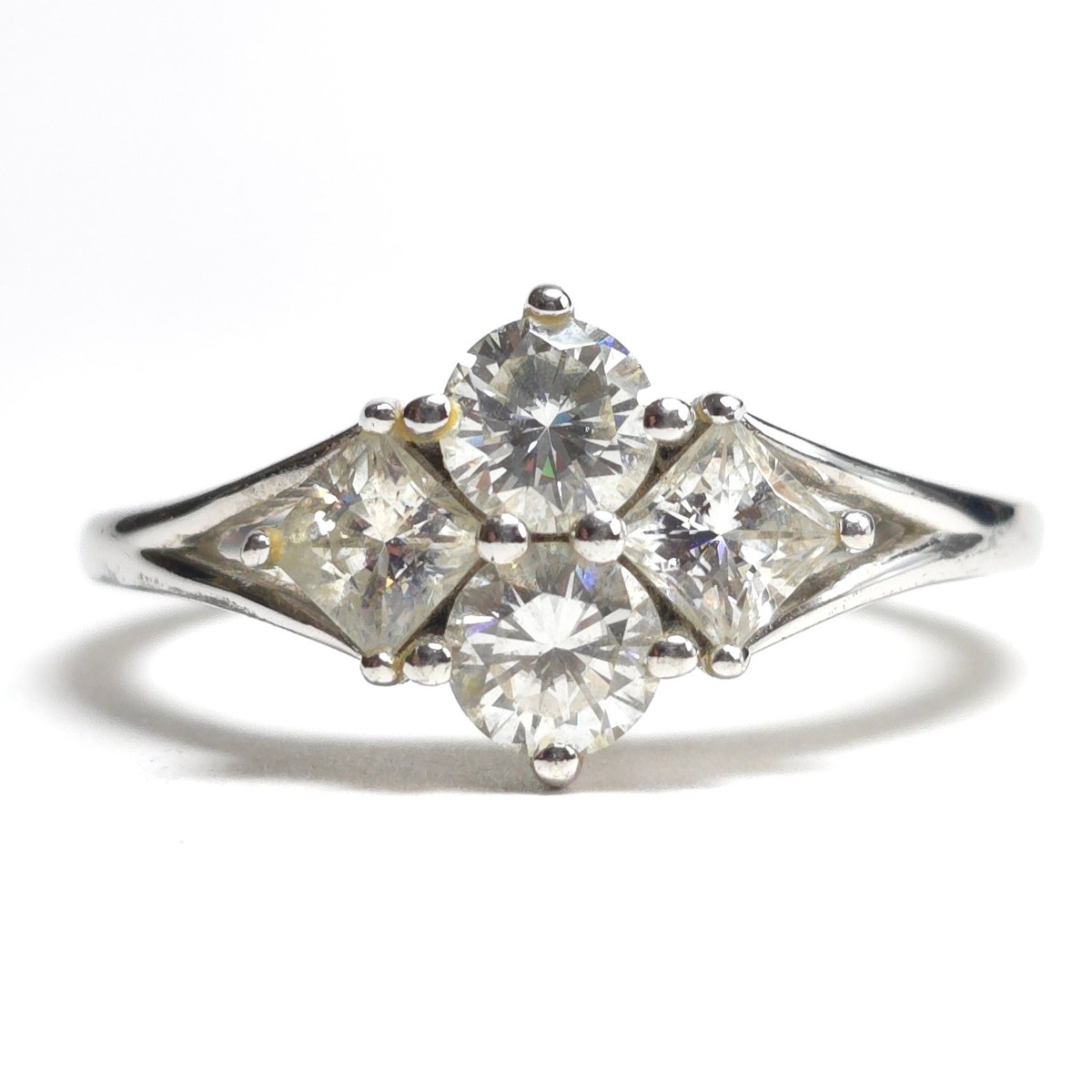 Moissanite Fire Brilliant Cut White Moissanite Platineve 925 Ring Size 11