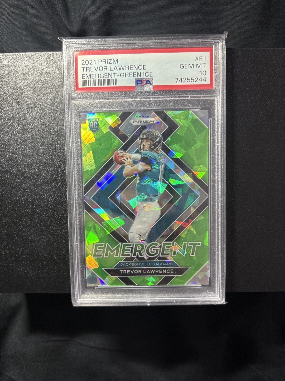 2021 Panini Prizm - Emergent Trevor Lawrence #E-1 Green Ice Prizm (RC)