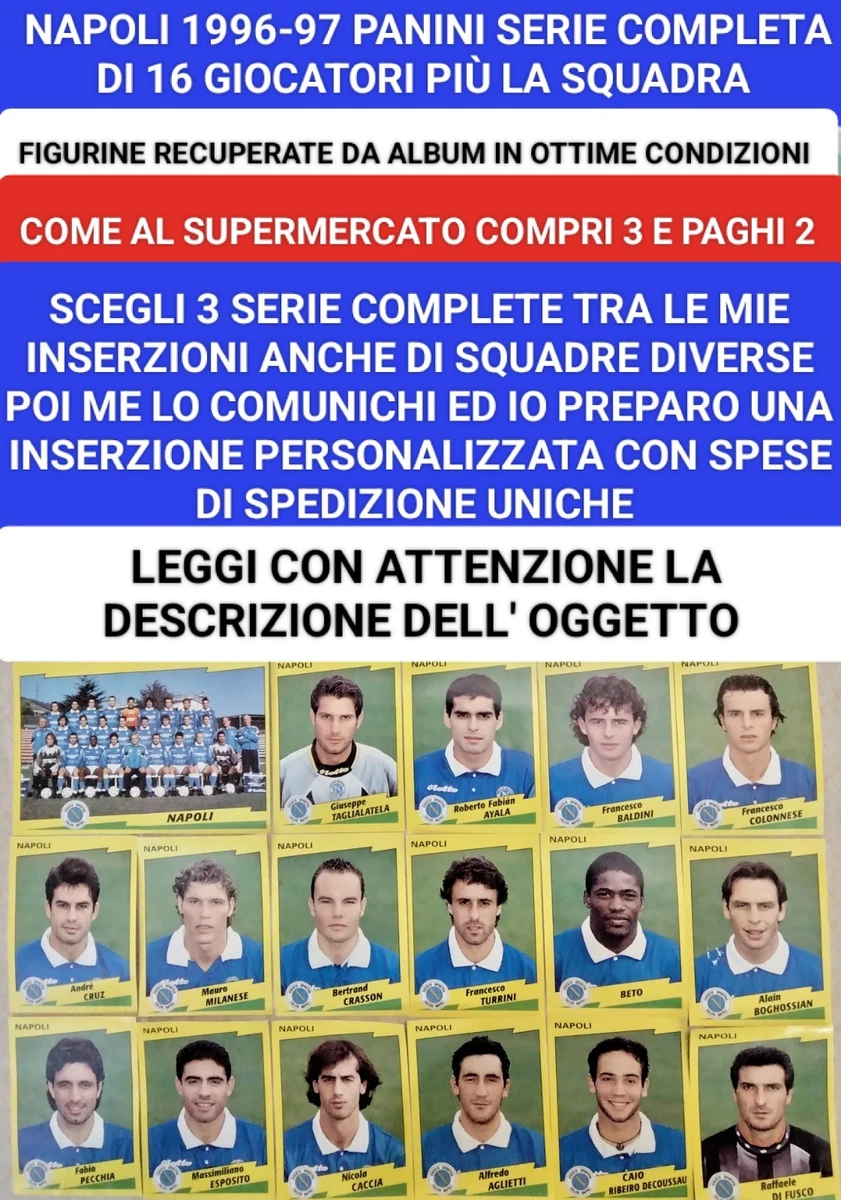 Panini Super Calcio 1996-97 - Set Complet équipe Naples (Napoli) - Figurines Collection