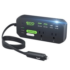 200W Car Power Inverter, 12V to 110V, 30W USB-C, 18W QC 3.0, AC Outlet, Adapter