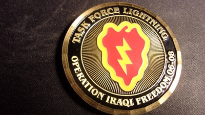 #ad OPERATION IRAQI FREEDOM 06 08 TASK FORCE LIGHTNING MILITARY ARMY COIN $15.00