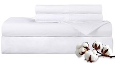 300 Thread Count 100 Long Staple Combed Cotton Sheet Set - 4 Piece Queen Bed...