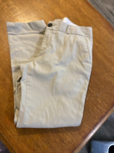 Banana Republic Women's Beige Straight Leg Flat Front Chino Pants Button Zip
