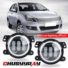 2x 4 Inch Round Fog Lights Driving Lamps For Jeep Wrangler Jk Tj Lj 2003-20