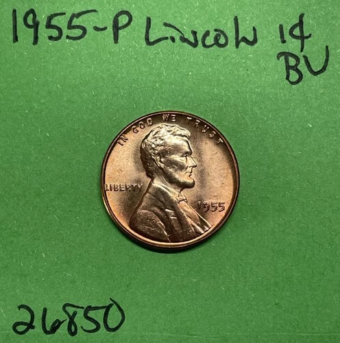 1955-P Lincoln Wheat Cent / Penny 1c Choice BU Red US Coin