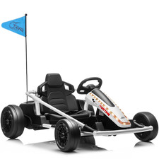 24V Children Drift Go Kart 400W Remote Control Bluetooth 3-Speed 10MPH Lights