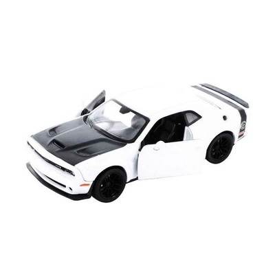 2018 Dodge Challenger SRT Hellcat Widebody White with Black Hood 1/24 Diecast Mo