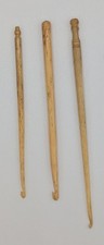  Set Of 3 Vintage Antique Hand Carved Bone Cr...