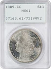 1885 CC Morgan Silver Dollar PCGS MS61 Rattler CAC