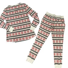 Stars Above Women's Thermal 2pc Long Sleeve Top Pant Snowflake Pajama Set M