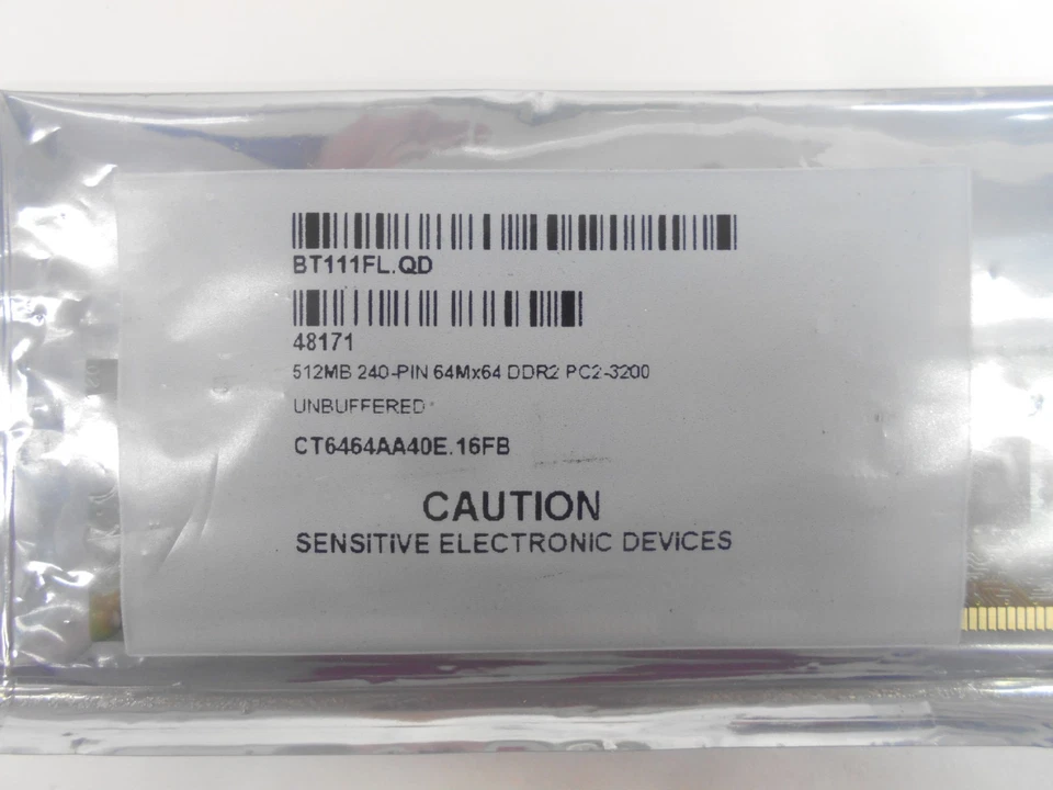 Crucial MT16HTF6464AY-40EB2 Memory Ram 512 MB 2RX8 PC2-3200U-333-12-B0 DDR2 400 - Image 4 of 4