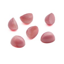 Lot 6 Czech vintage pink satin oval domed glass cabochons 11mm