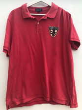 RALPH LAUREN Polo Shirt USA Flag Red Short Sleeve Vintage Mens XL