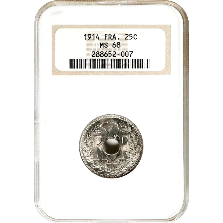 1914 France 25 Centimes NGC MS 68, Paris Mint, Finest @ NGC, Attractive Example - Image 3 of 3
