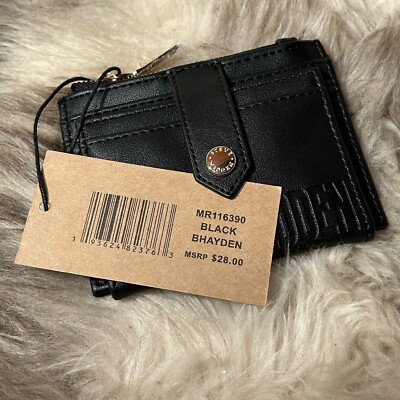 NWT Steve Madden Bhayden Card Case Wallet - Embossed Black | eBay