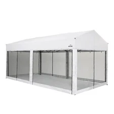 Suntime 10' x 20' Easy Pop Up Rectangular Canopy with Removable Sidewalls, White