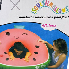 BigMouth, Squishmallows Wanda the Watermelon Pool Float, 46.5" x 42.5" x 13.4"