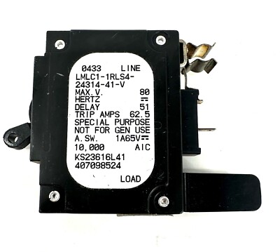 LMLC1-1RLS4-24314-41 Airpax 50A 80VDC Max Bullet Circuit Breaker