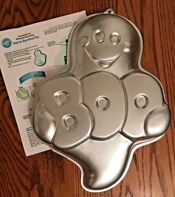 WILTON Cake Pan Metal BOO GHOST HALLOWEEN Baking Mold Tin Jello HOLIDAY  Casper