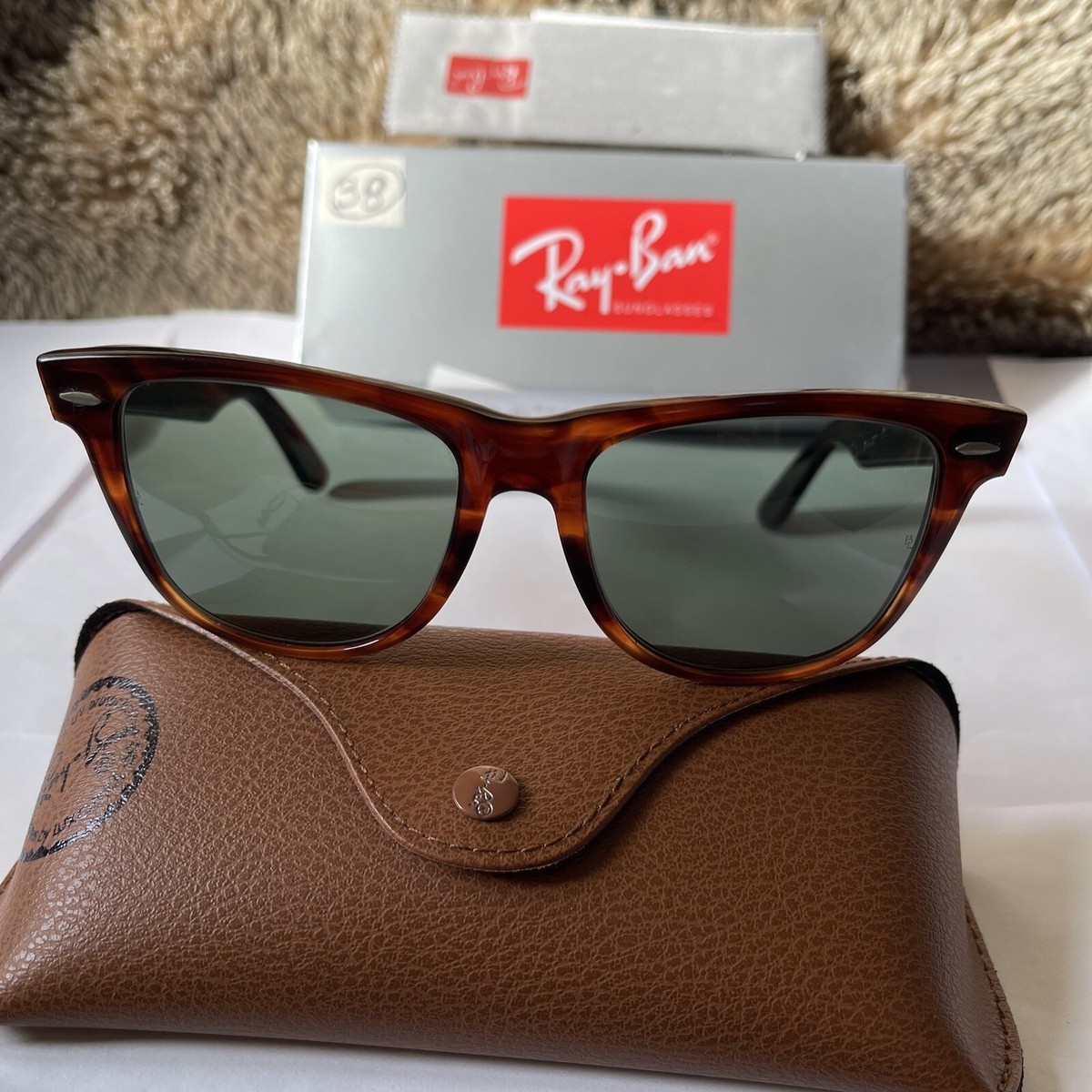 RAY-BAN B&L U.S.A WAYFARER II L1725 UUAS TORTOISE HAVANA G-15
