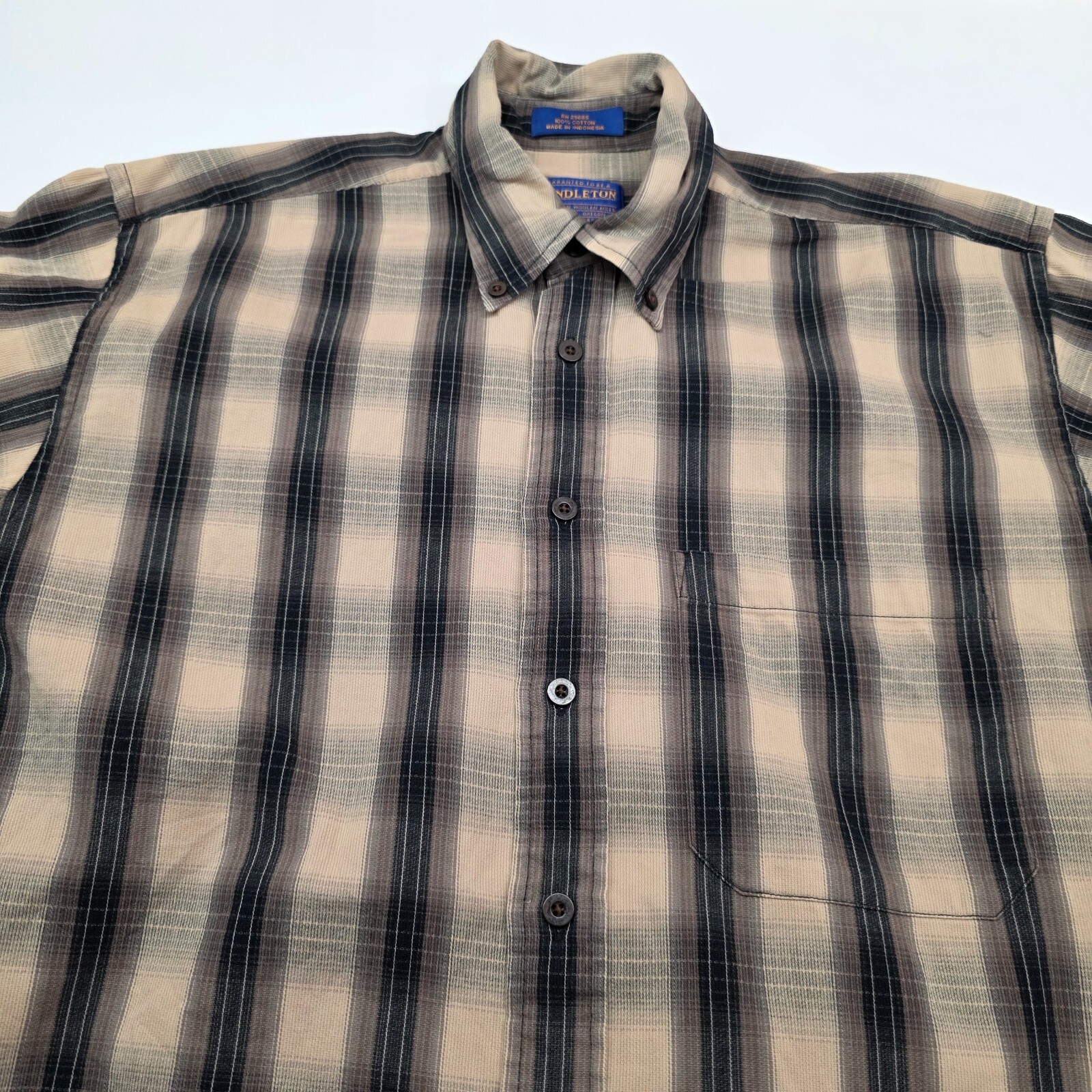 Pendleton Button Shirt Men Medium Short Sleeve Pl… - image 5