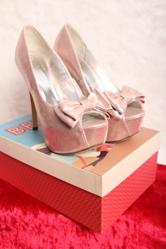 HIGH HEELS ROSE GOLD BOW Heels High 