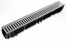 Storm Drainage Polypropylene Channel with Galvanised Steel Grate 1m Length CD425