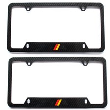 2 Germany German License Plate Frame Carbon Fiber Finished For Porsche Bmw Audi