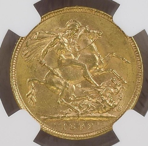 1892 Großbritannien Full Sovereign 0,9170 Feingold 7,9881g Victoria NGC MS 61 - Bild 4 von 5
