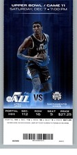 Sacramento Kings vs Utah Jazz 12/7/2013 Full Ticket -  Rudy Gobert