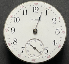Antique 1915 Waltham Model 1908 610 Pocket Watch Movement Ticks 16s 7j USA