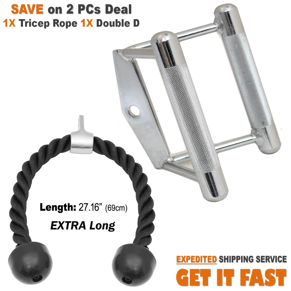 Juego de cuerda de fila de gimnasio desplegable LAT accesorio de máquina de cable prensado tríceps Foto 2 de 2