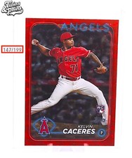 2024 Topps Series 2 KELVIN CACERES RED FOIL /199 #680 Los Angeles ANGELS RC TEAM