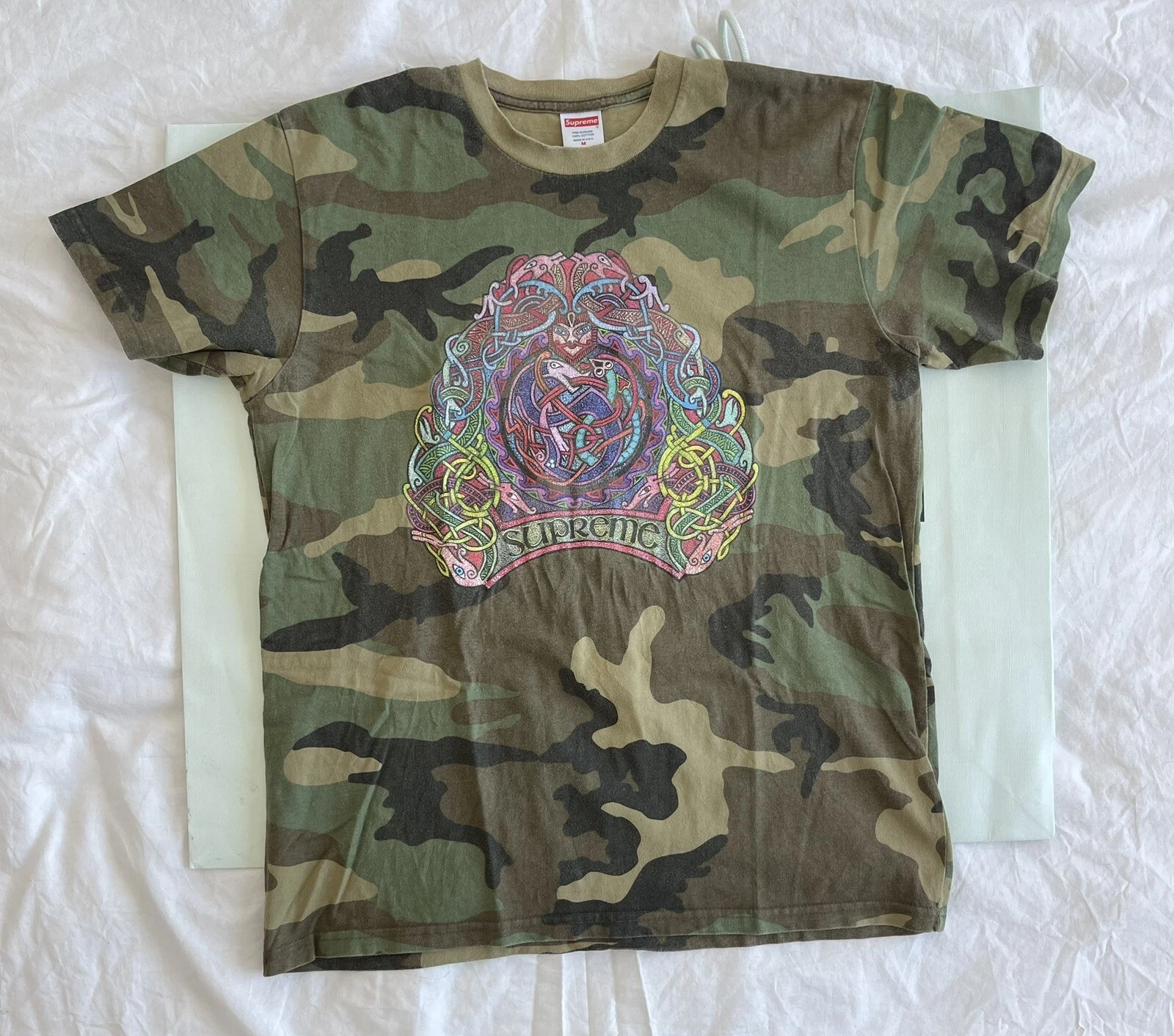 T shirt Supreme Camo taille M 100 % authentique