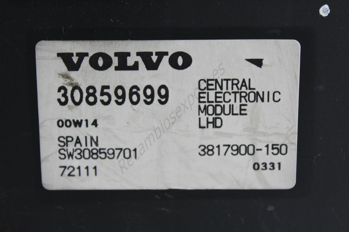 Volvo S40 V40 Electronic Control Unit 30859699 3817900150