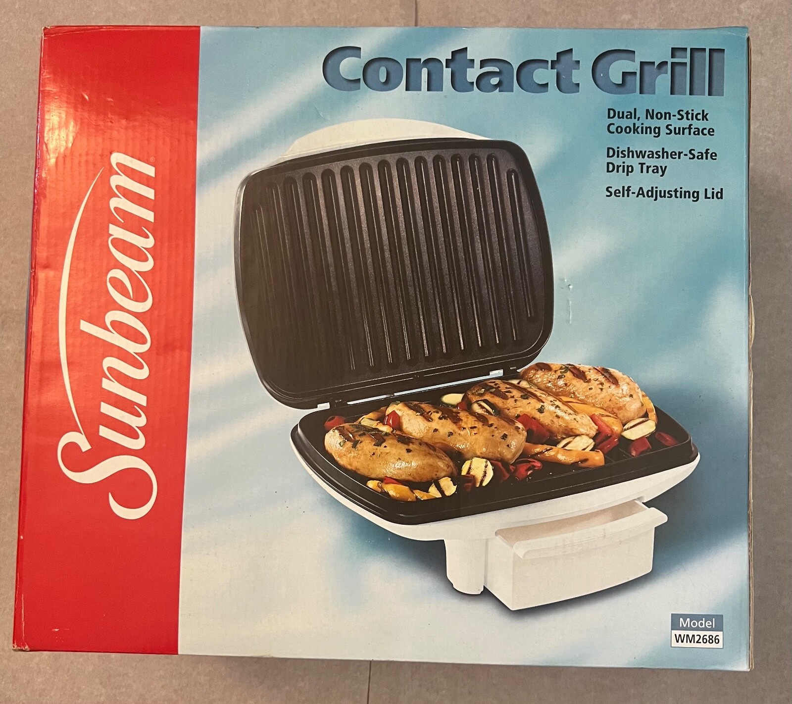 Sunbeam Contact Grill Model WM2686 Dual NonStick Indoor Countertop