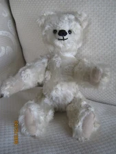  HOMEMADE TEDDY BEAR FULLY JOINTED 10" Long Arms Cream Shaggy w/ Artist Tag 