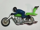 Hot Wheels RRRumblers High Tailer Chopper Green with Blue Driver used
