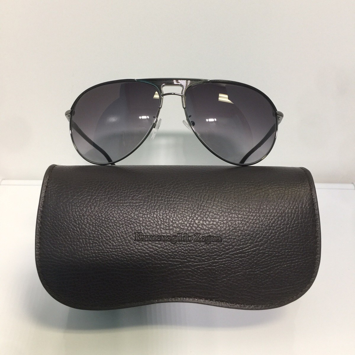 Ermenegildo Zegna Polarized Metal Sunglasses Ermenegildo Zegna SZ3250V Gunmetal Polarized Designer Italy  main image 4