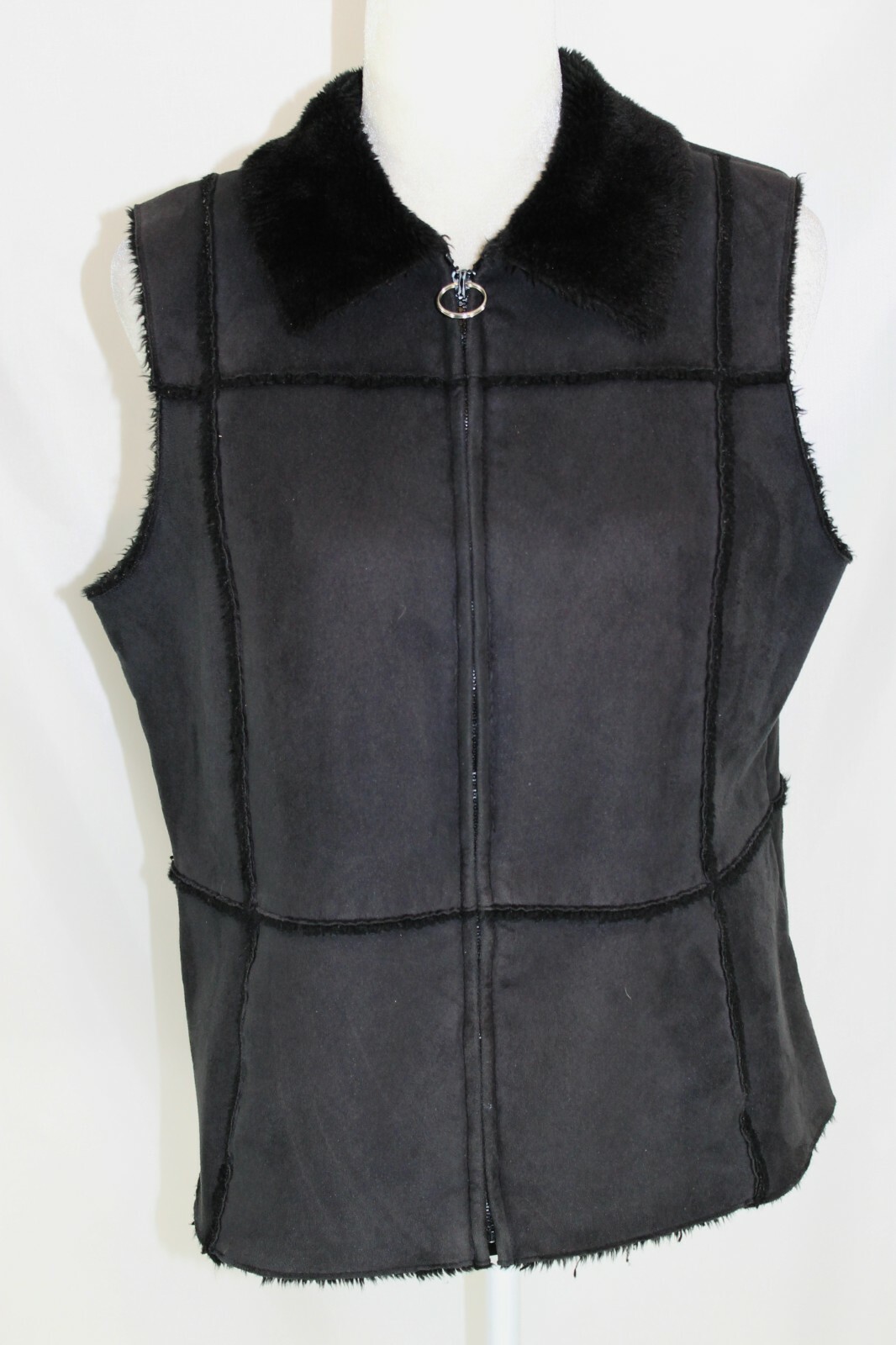 Relativity Womens Large Black Patchwork Suede Loo… - image 3