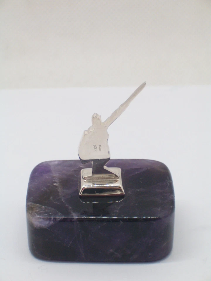 Alberto Da Giussano in ARGENTO 925 su Ametista Viola - statuetta su Pietra Dura - Immagine 4 di 4