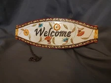 Fitz And Floyd Global Market Hanging Welcome Sign As Is 10" Wide 3.5"