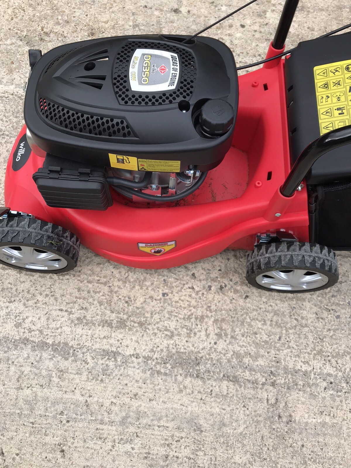 Wilko 98.5cc Push Petrol Lawn Mower Used Once Small Fault eBay