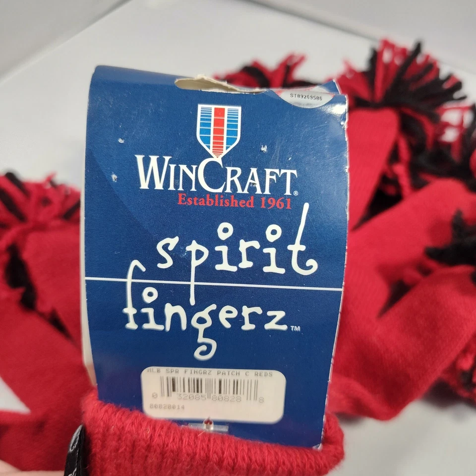 Cincinnati Reds Spirit Gloves Pom Pom Fingers Women's Adults Osfa - Image 4 of 4