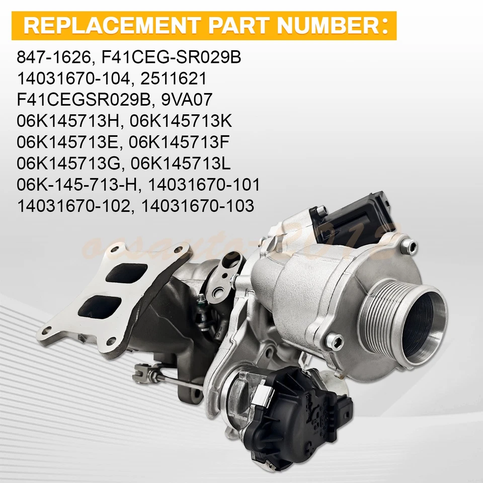 Turbocompressor 06K145713H para 15-19 Volkswagen Golf Everydayrack Audi A3 L4 1.8L - Imagem 4 de 4