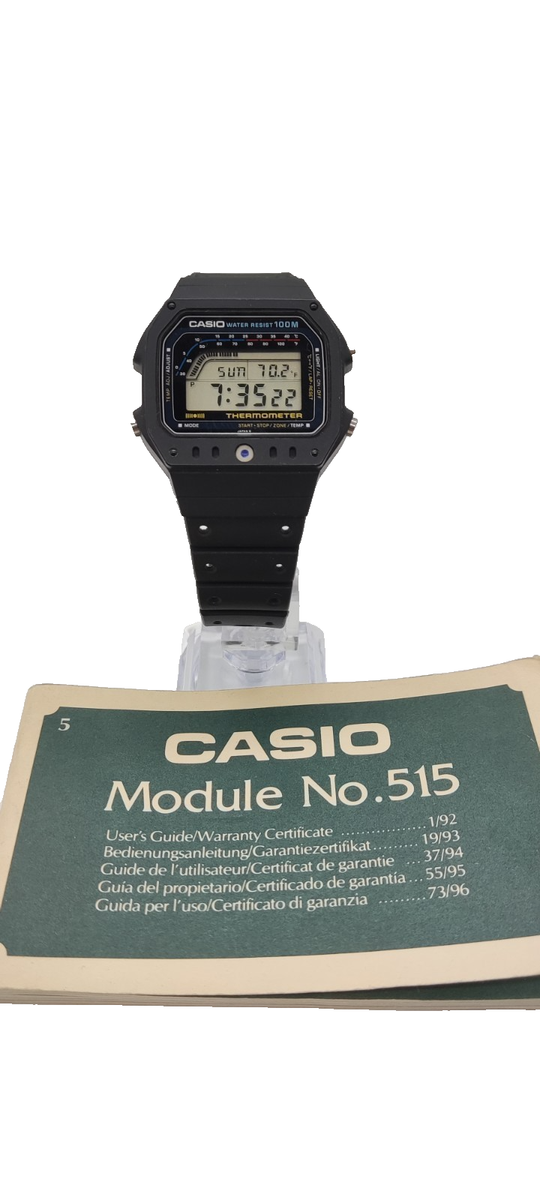 NOS Casio TS-1200 Thermometer WR 100M VIintage Digital Watch Japan