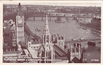 1905 AK Großbritanien England Waterloo Houses of Parlament Country Hall Bridge !