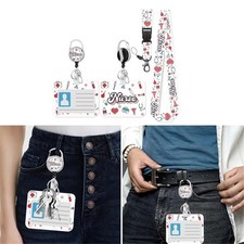 Retractable Lanyard Badge Holder Card Holder with Lanyards Retractable Keychain