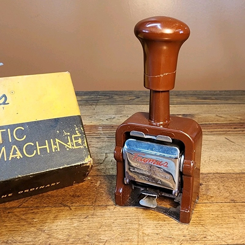 Automatic Numbering Stamping Punch Machine • 6 Wheel Stamp FAYMUS Model A ☆USA