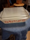 Four Piece Pyrex Refrigerator Dish Set In The Pink Gooseberry Pattern Opal White